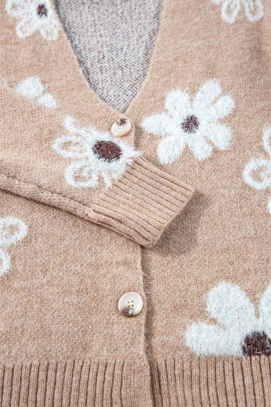 Floral Tan Cardigan