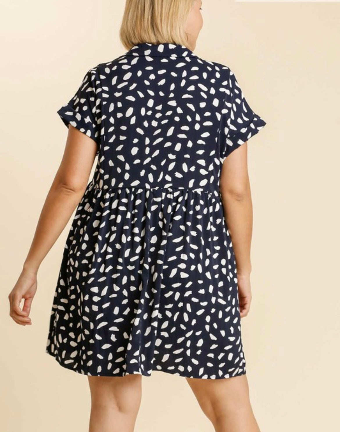 Black printed babydoll dress
