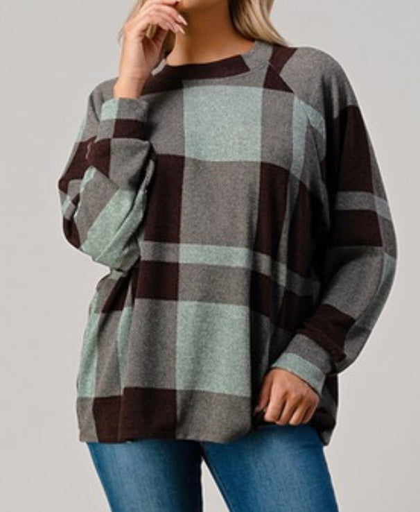 Mint and Black Plaid