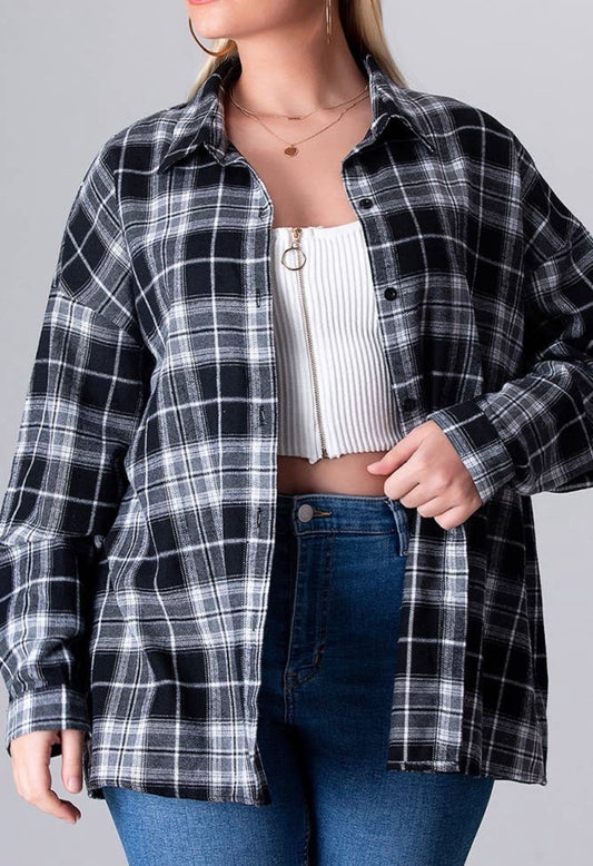 Black and White Plaid Flannel