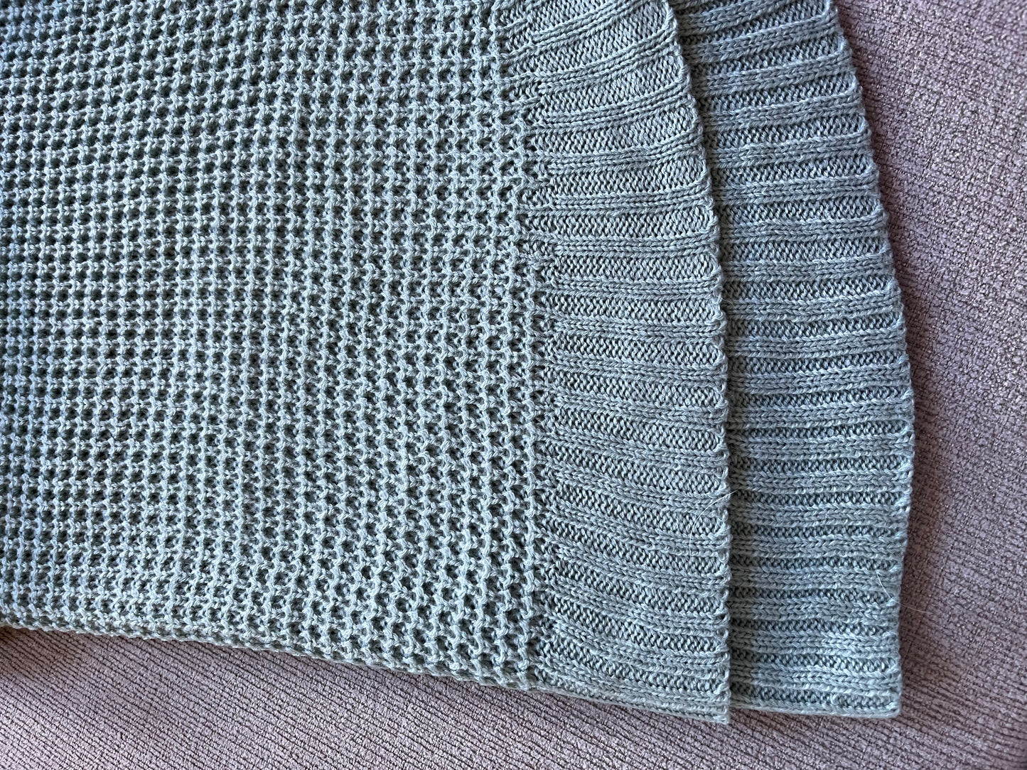 Lt Green Waffle Knit Sweater