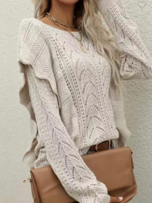 Knitted Creme Sweater