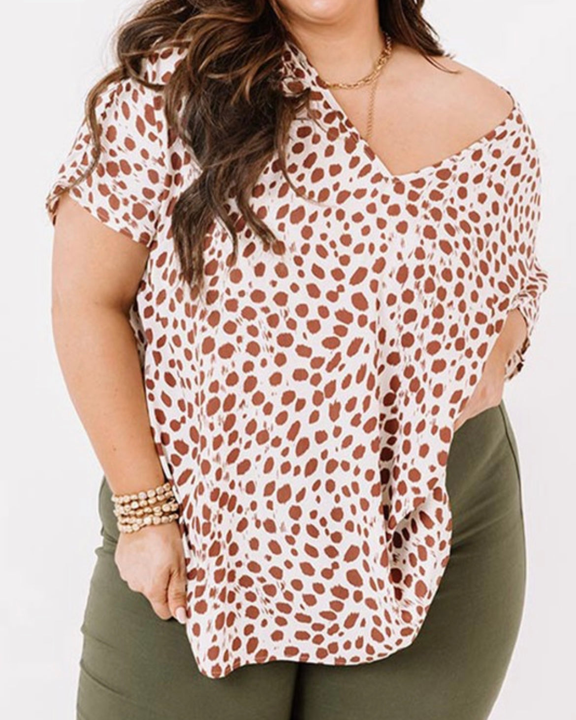 Leopard V Neck Top