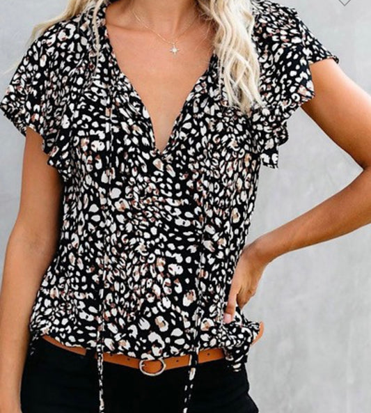 Black Print Blouse