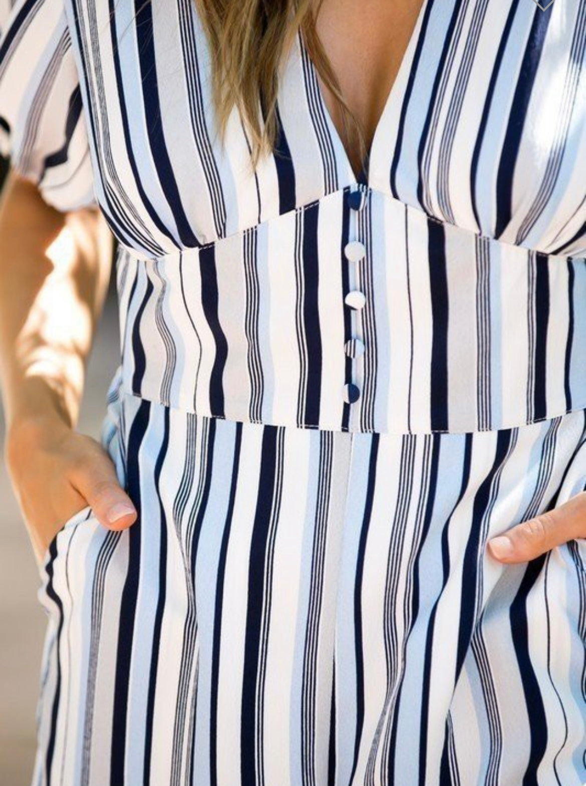 Navy Striped Jumpsuit