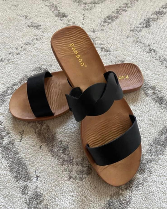 Black strap sandals